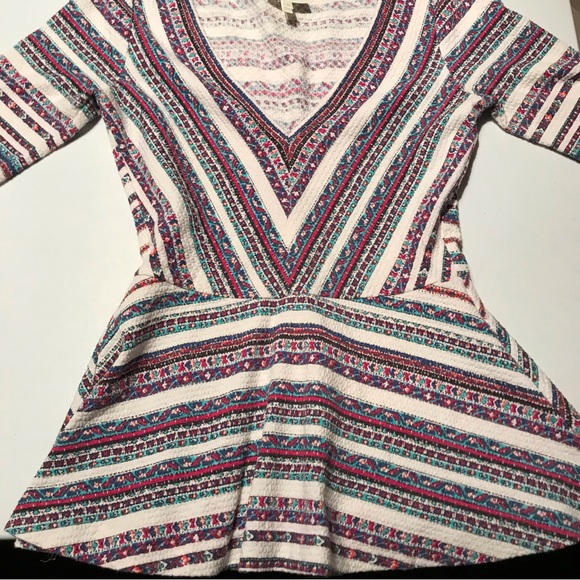📦5/$50 Anthropologie Deletta Hestia Peplum Chevron Stripe Top Y2K Size XS - Picture 4 of 7